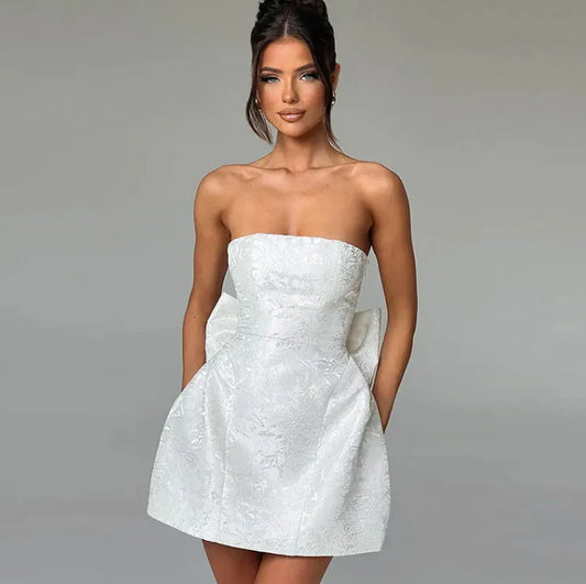 ETHEREAL Tube Top Bow Dress